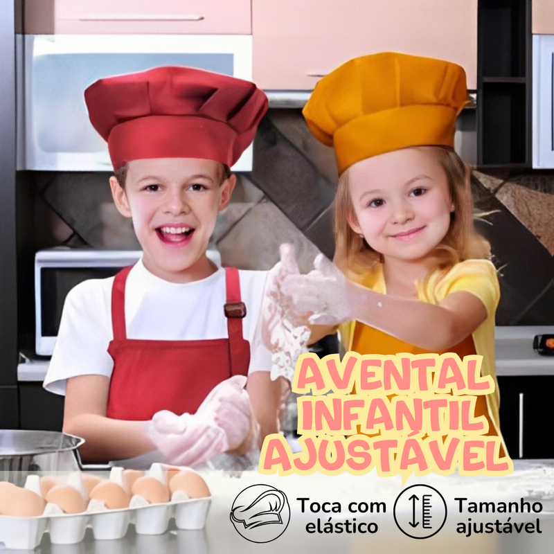 Avental Infantil Ajustável Chef de Cozinha