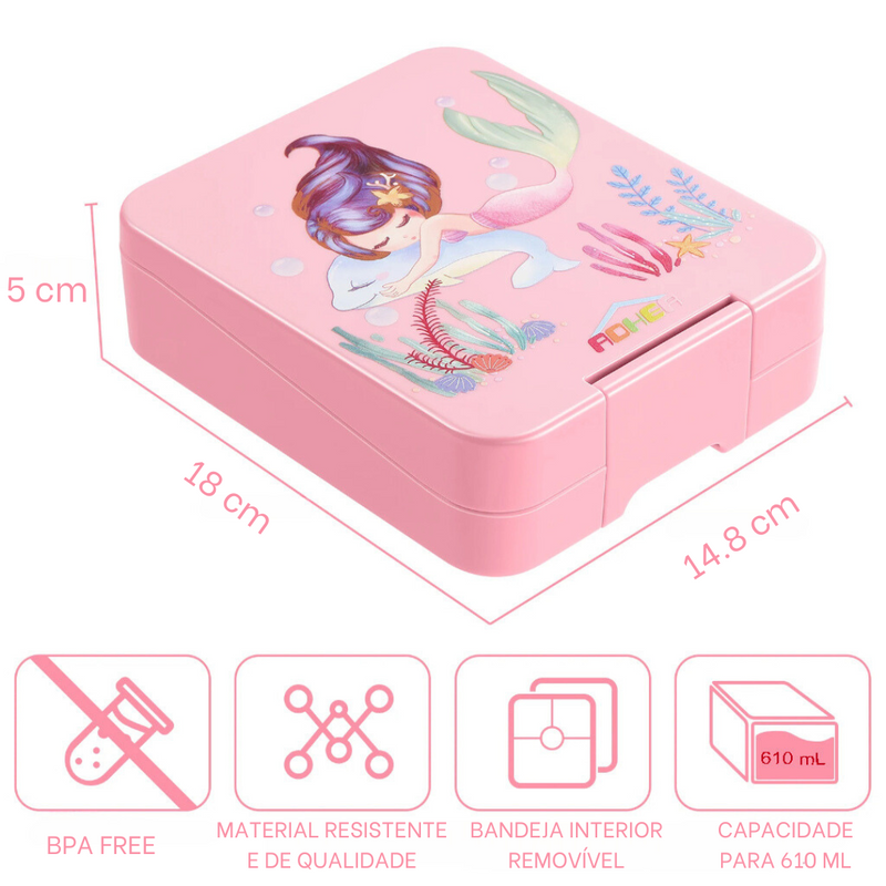 Lancheira Infantil Bento Box Quadrada