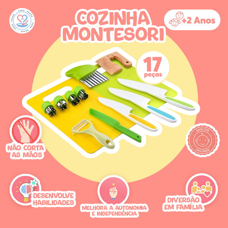 Kit de Autonomia Infantil Cozinha Montessori