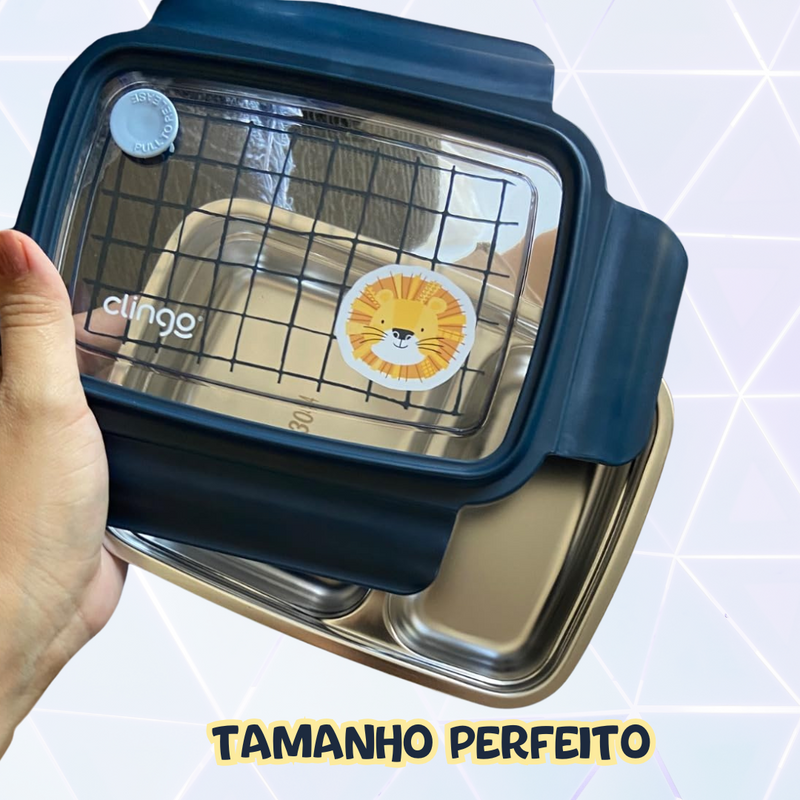 Lancheira Bento Box Inox Com Divisórias Anti Vazamento