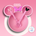 Prato Infantil Minnie com Talheres - Kit de Introdução Alimentar Disney