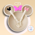 Prato Infantil Minnie com Talheres - Kit de Introdução Alimentar Disney