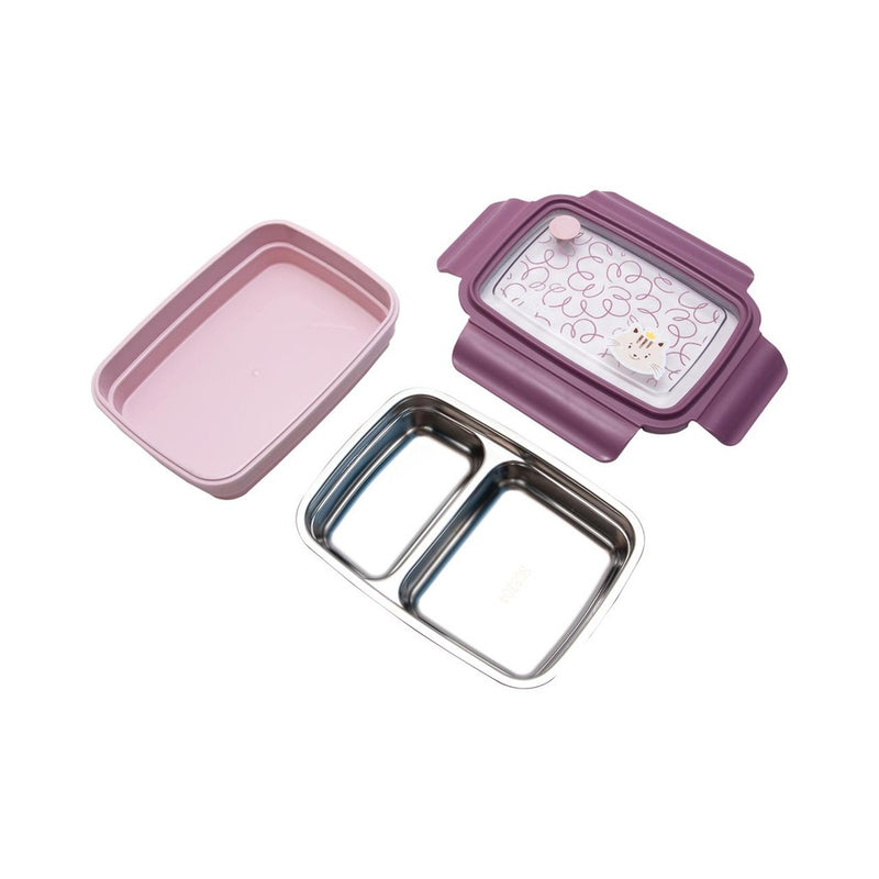 Lancheira Bento Box Inox Com Divisórias Anti Vazamento